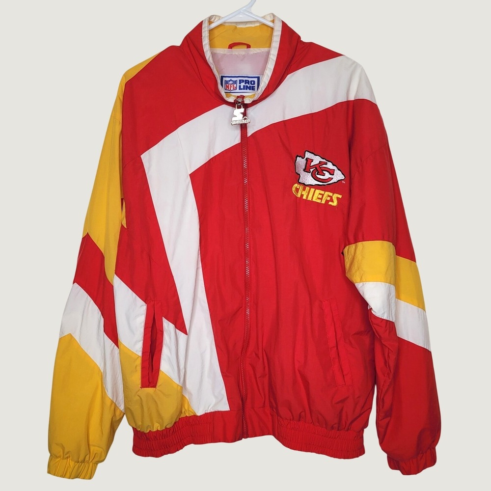 VTG 90s Starter NFL Pro Line Kansas City Chiefs Jacket Men's M Full Zip Spellout
